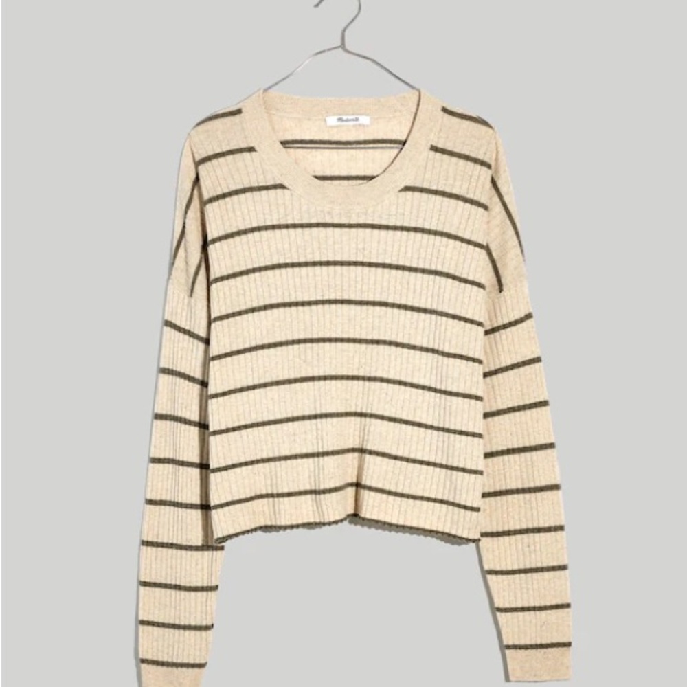 Madewell Lawson Crop Pullover Sweater in Stripe